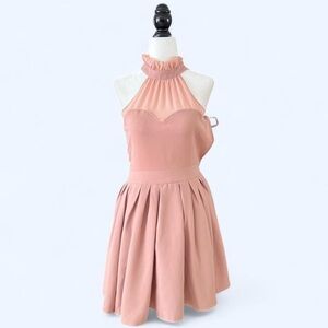 Blaque Labil Womens Pink Feminine Ruffle Petal Pink Coquette Dainty Dress XS